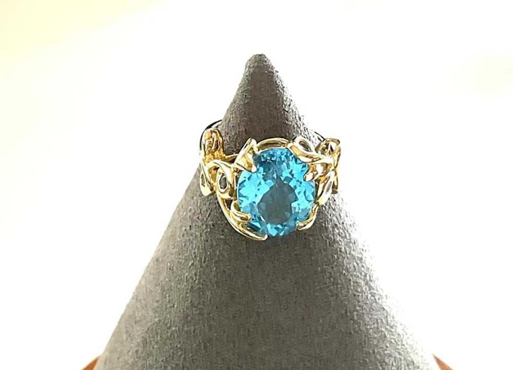 14k Gold, Swiss Blue Topaz and Iolite Ring - image 3