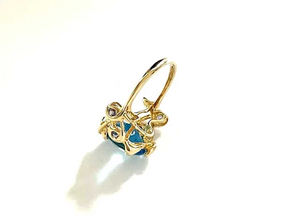 14k Gold, Swiss Blue Topaz and Iolite Ring - image 4
