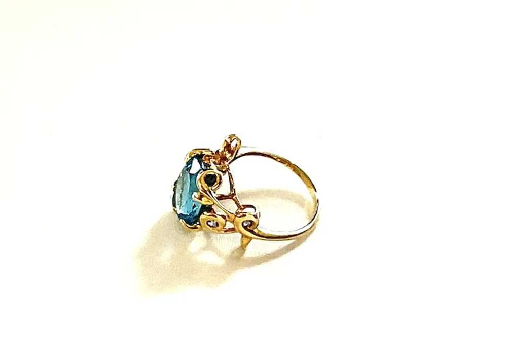 14k Gold, Swiss Blue Topaz and Iolite Ring - image 5