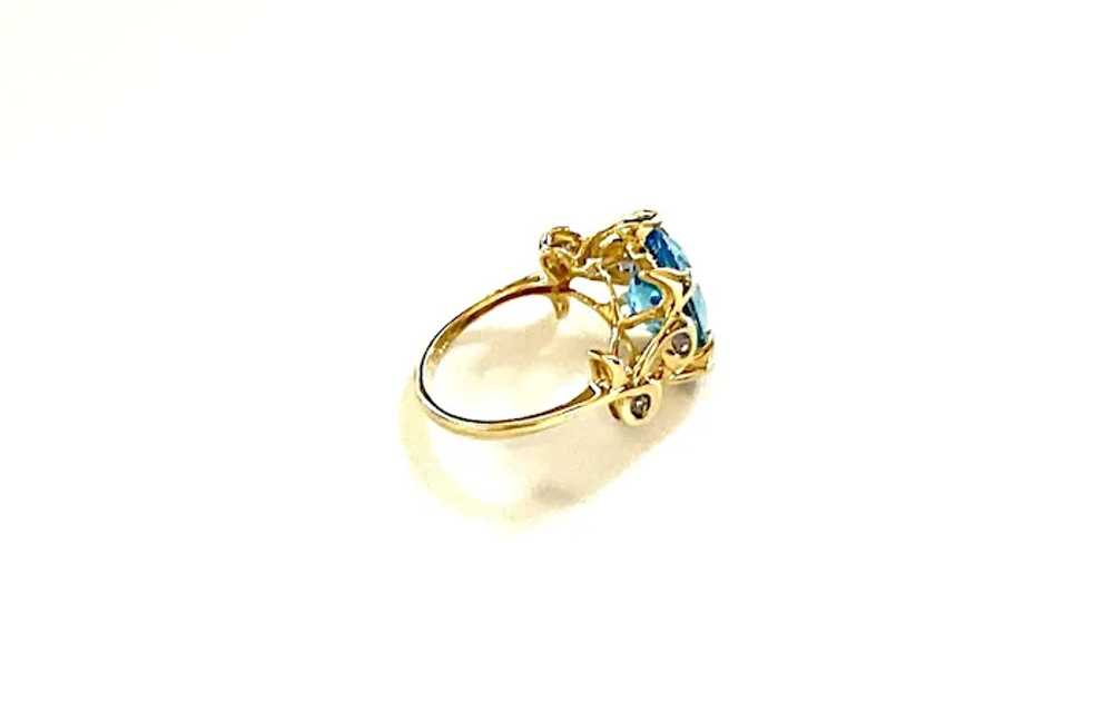 14k Gold, Swiss Blue Topaz and Iolite Ring - image 7