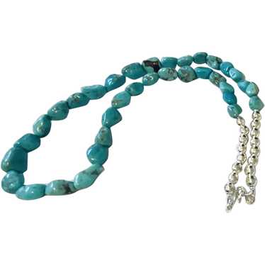 Sterling Silver and Genuine Turquoise Necklace