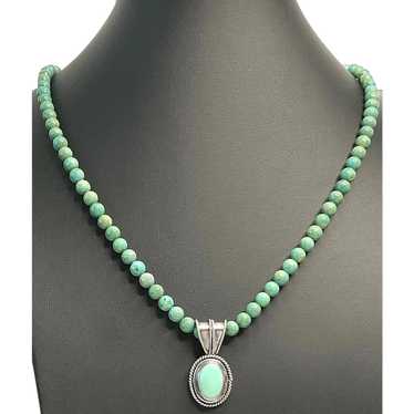 Necklace of blue green Nevada Turquoise, turquois… - image 1