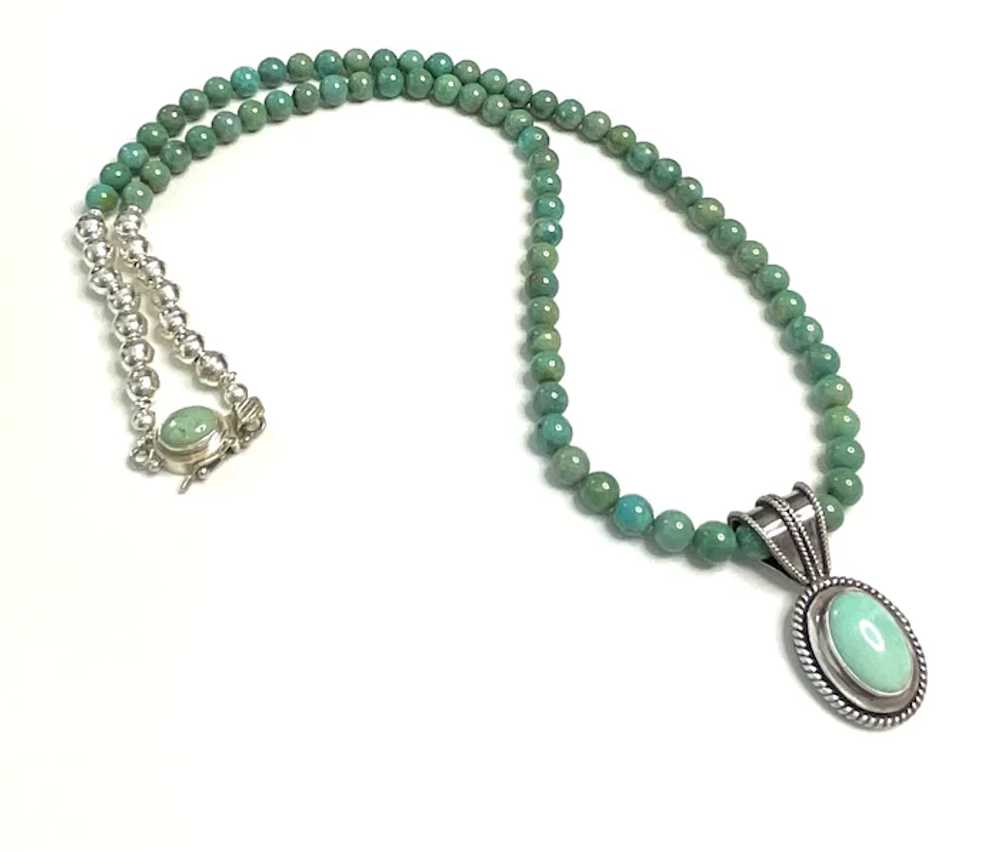 Necklace of blue green Nevada Turquoise, turquois… - image 2