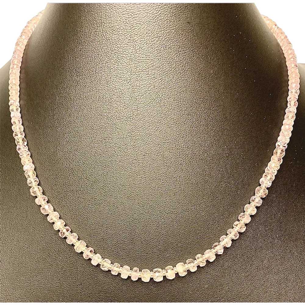 Faceted Morganite and Sterling Silver Necklace - image 1