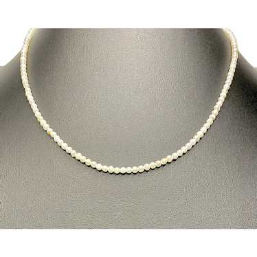 Necklace of 3mm Cultured Pearls and 14k Gold - image 1