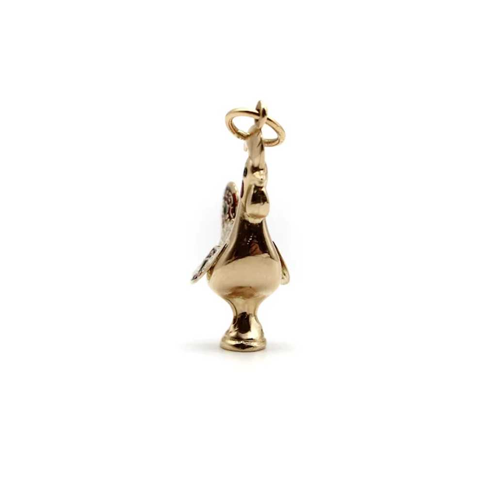 Portuguese 19.2 K Gold Rooster Charm With Enamel - image 8