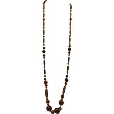 VINTAGE  40 Inch Long Glass Flapper Necklace Bead… - image 1