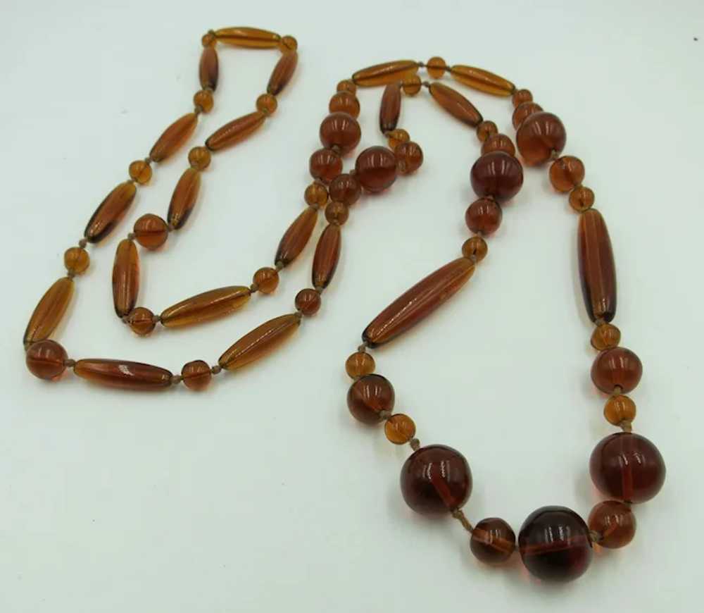 VINTAGE  40 Inch Long Glass Flapper Necklace Bead… - image 2