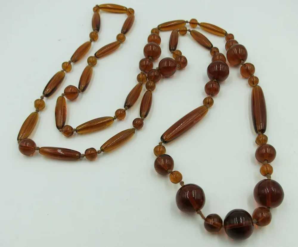 VINTAGE  40 Inch Long Glass Flapper Necklace Bead… - image 4