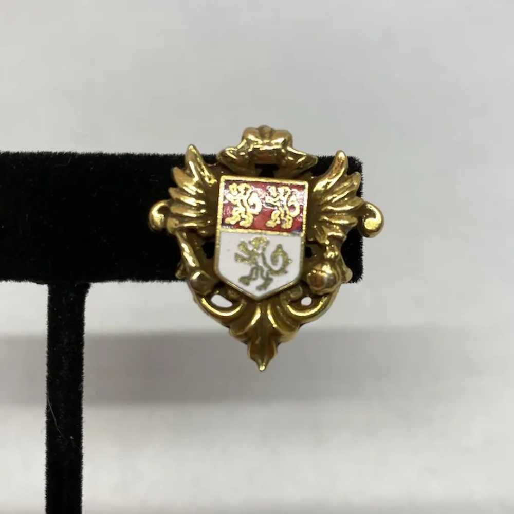 Early Coro gold tone Heraldic earrings, circa 192… - image 4