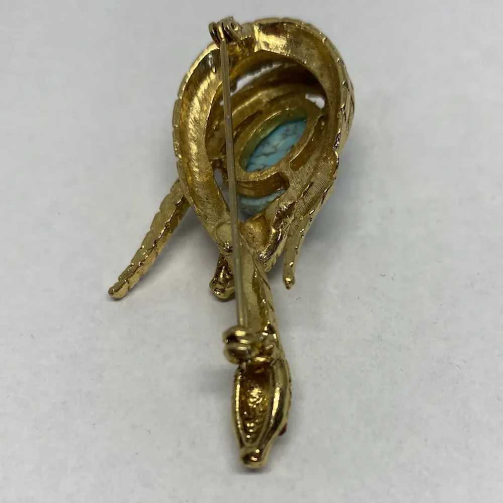 Unsigned double snake pin with simulated turquois… - image 10