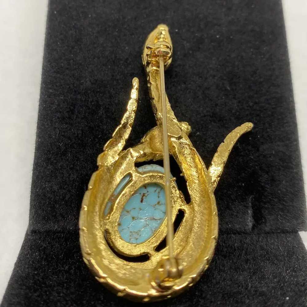 Unsigned double snake pin with simulated turquois… - image 11