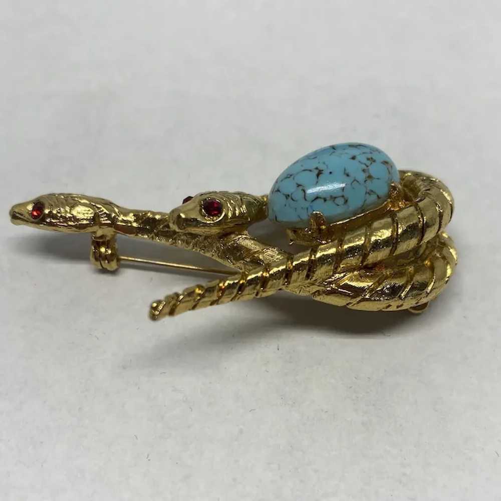 Unsigned double snake pin with simulated turquois… - image 7