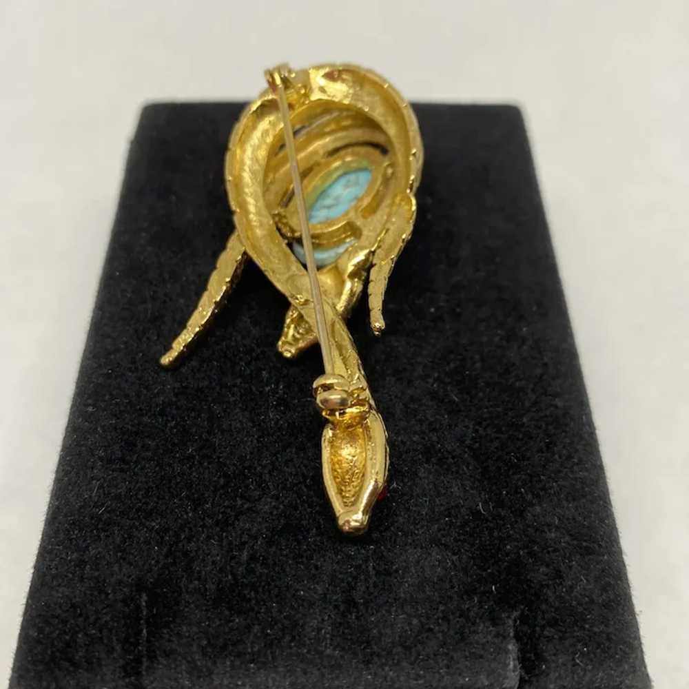 Unsigned double snake pin with simulated turquois… - image 9