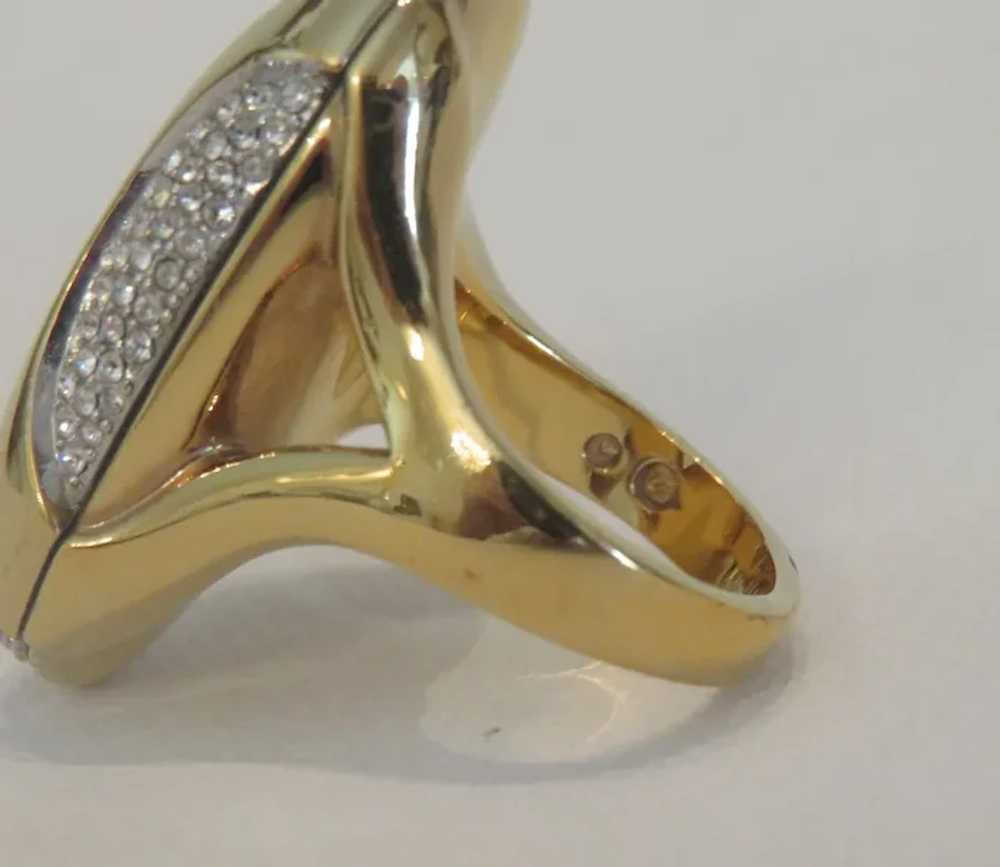 Vintage Swarovsky ring, gold plate, ca. 1960 - image 5