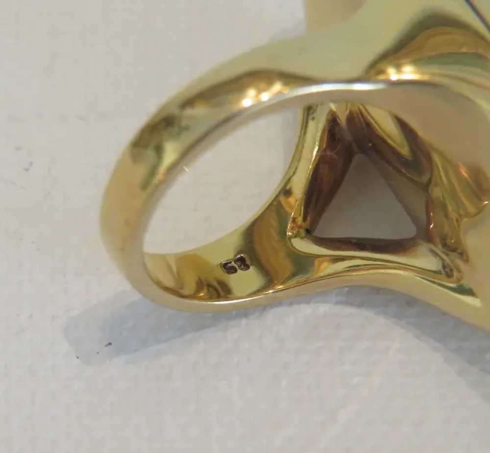 Vintage Swarovsky ring, gold plate, ca. 1960 - image 6