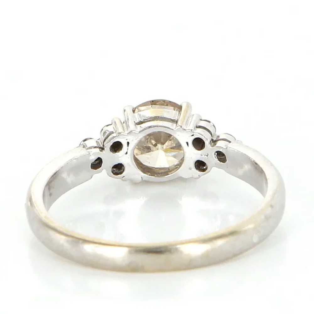 Vintage 14 Karat White Gold Diamond Engagement Ri… - image 5