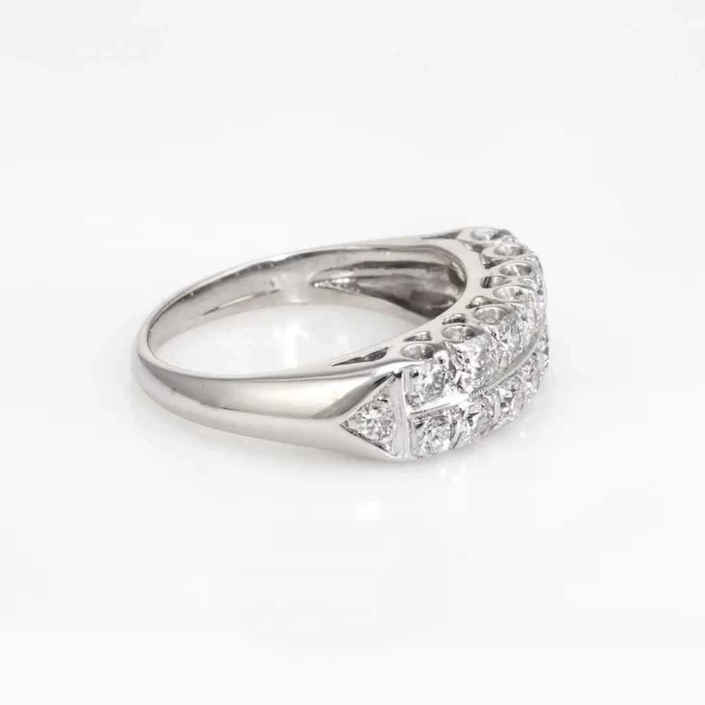 2 Row Diamond Anniversary Band Ring Vintage 14 Ka… - image 3