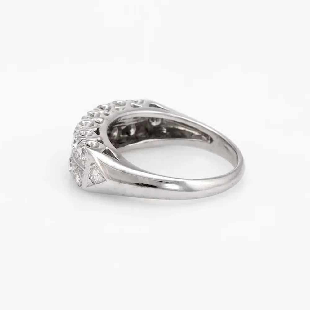 2 Row Diamond Anniversary Band Ring Vintage 14 Ka… - image 4