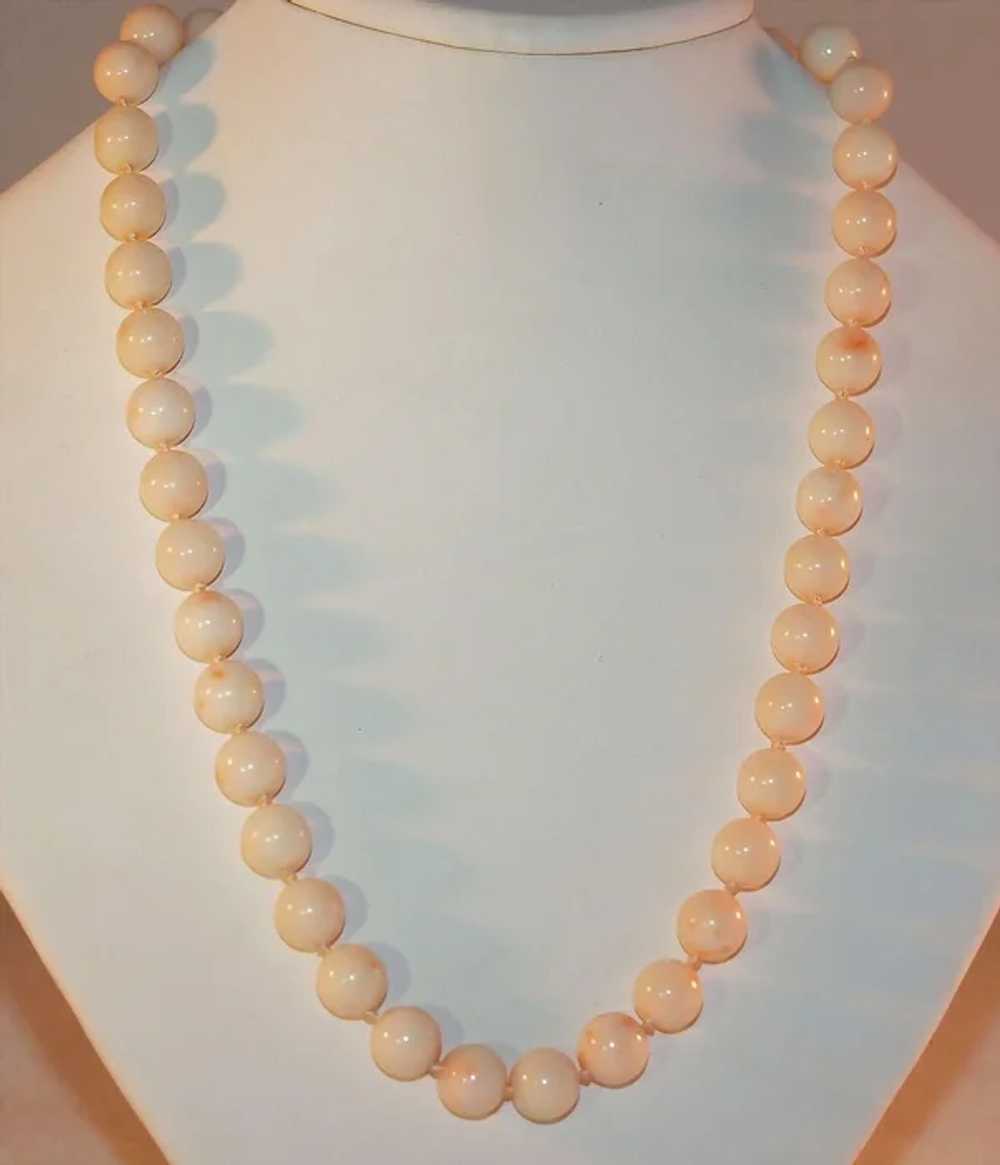 Angel Skin Coral Bead Necklace with 14k Gold Clasp - image 5
