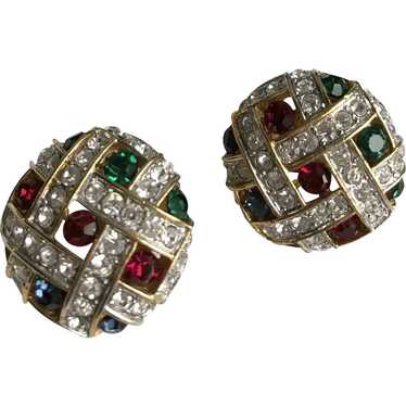 Vintage Signed Carolee Rhinestone Earrings