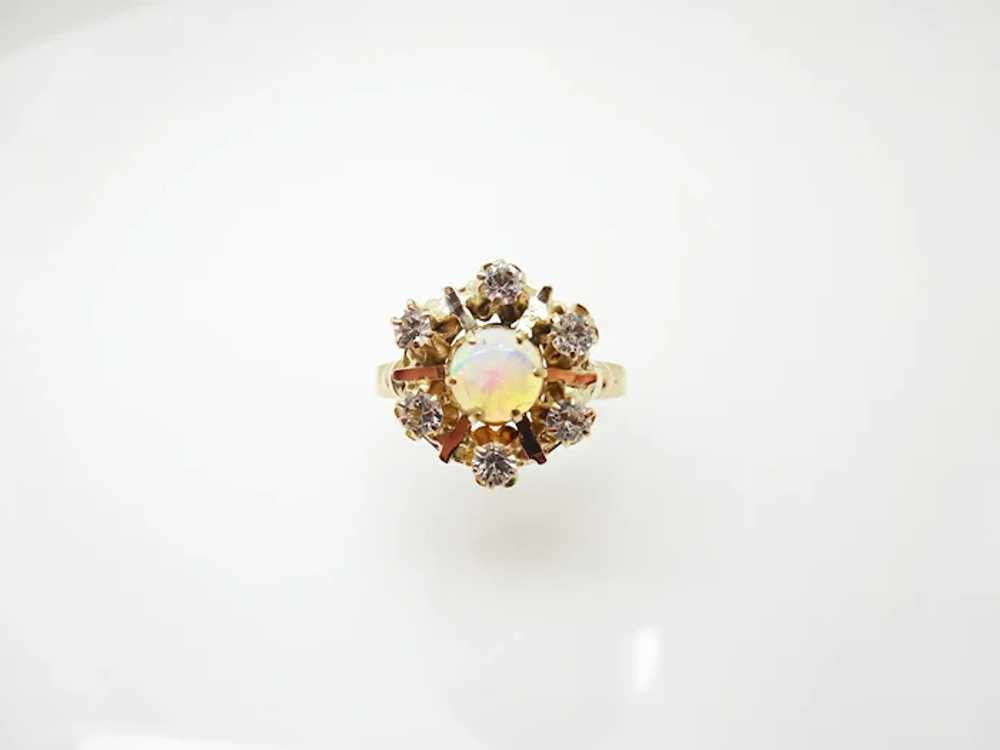 Large Victorian 10K Yellow Gold Opal Ring - image 5