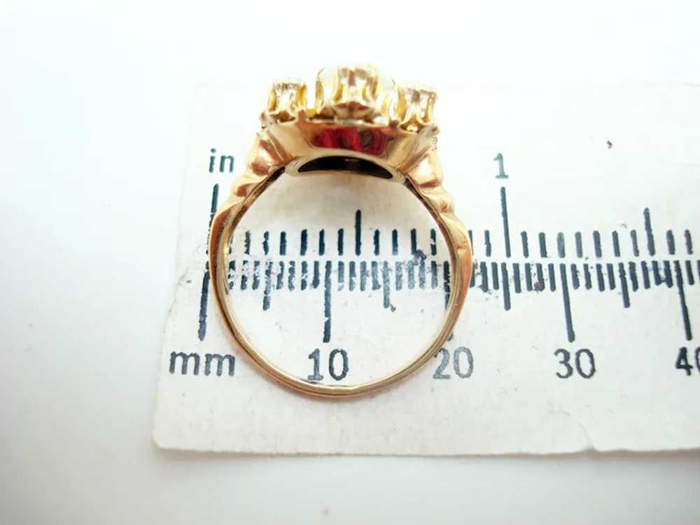 Large Victorian 10K Yellow Gold Opal Ring - image 7