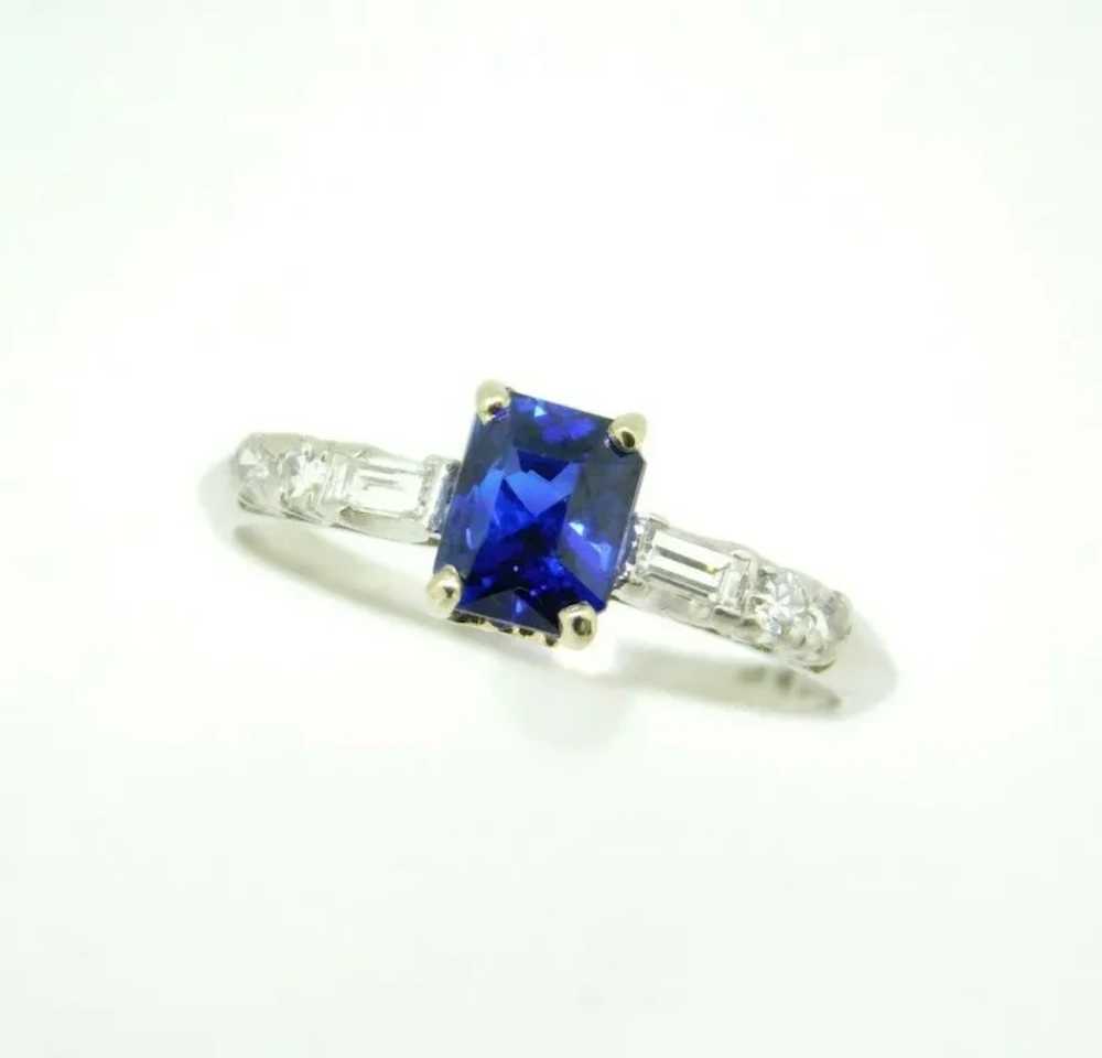 Platinum 1.05ct Blue Genuine Natural Sapphire and… - image 2