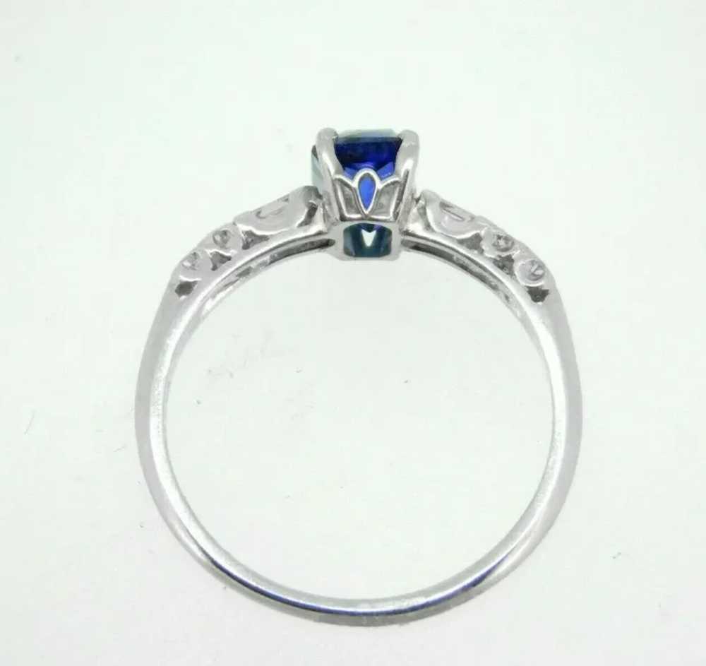 Platinum 1.05ct Blue Genuine Natural Sapphire and… - image 4