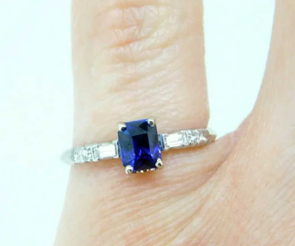 Platinum 1.05ct Blue Genuine Natural Sapphire and… - image 7