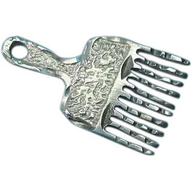 Vintage Sterling Silver Rare Carding Tool Charm - image 1