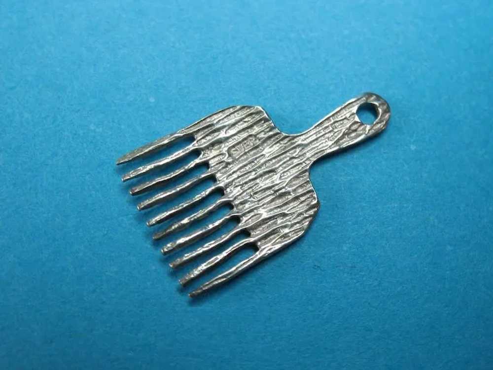 Vintage Sterling Silver Rare Carding Tool Charm - image 3