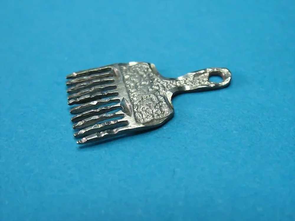 Vintage Sterling Silver Rare Carding Tool Charm - image 4