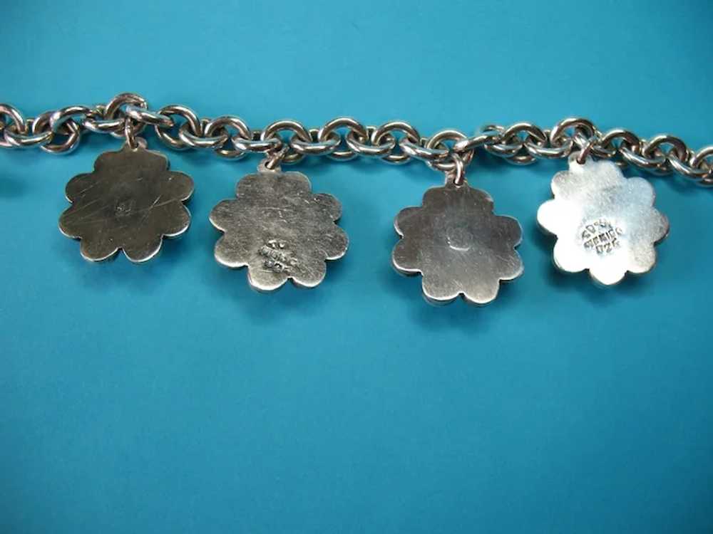 Vintage Sterling Taxco Large Daisy Flower Charm B… - image 4