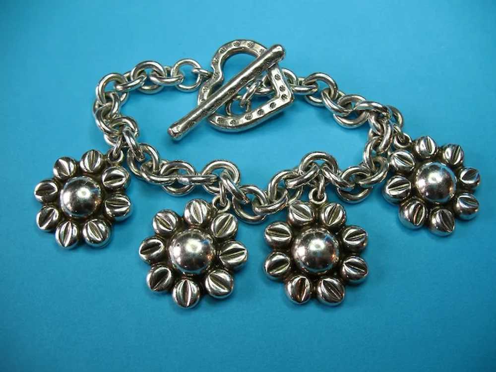 Vintage Sterling Taxco Large Daisy Flower Charm B… - image 6