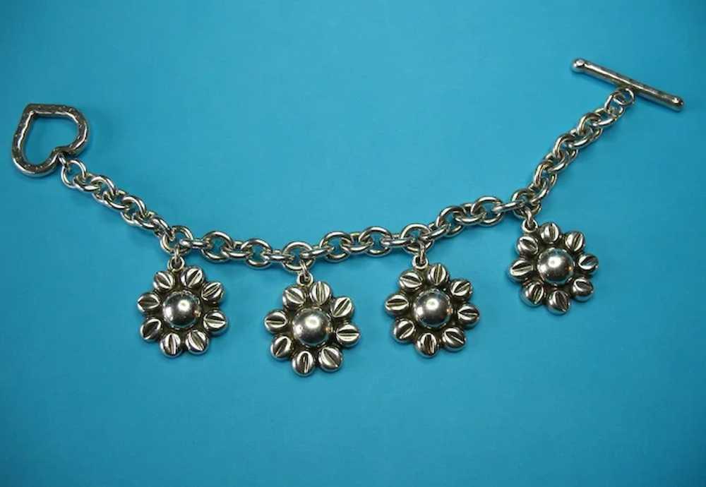 Vintage Sterling Taxco Large Daisy Flower Charm B… - image 7