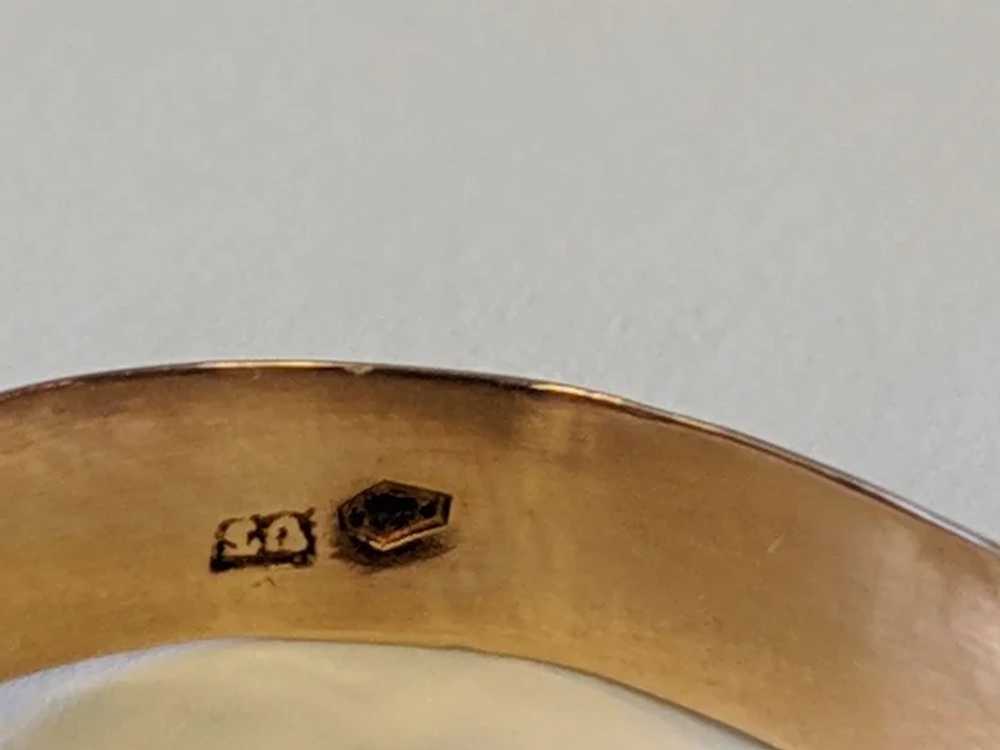 Antique 14k Austro Hungarian Unisex Goldstone Ring - image 6