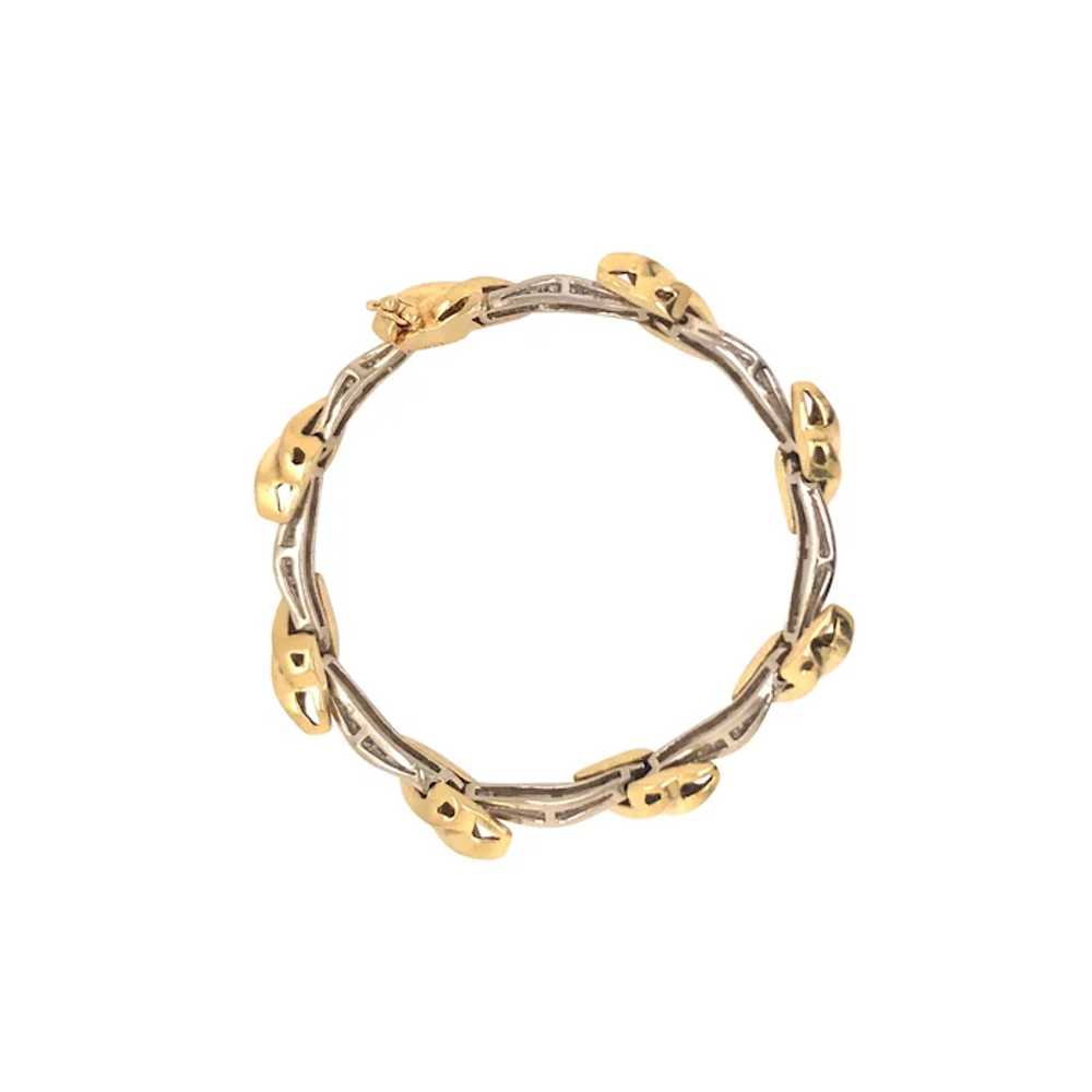 18k Yellow and White Gold Diamond Bracelet - image 3