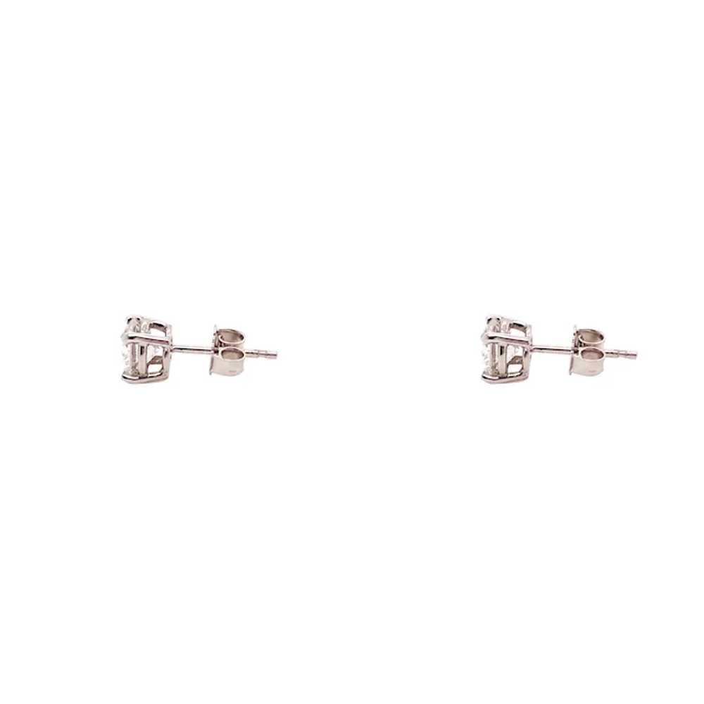 14k White Gold Diamond Stud Earrings - image 2