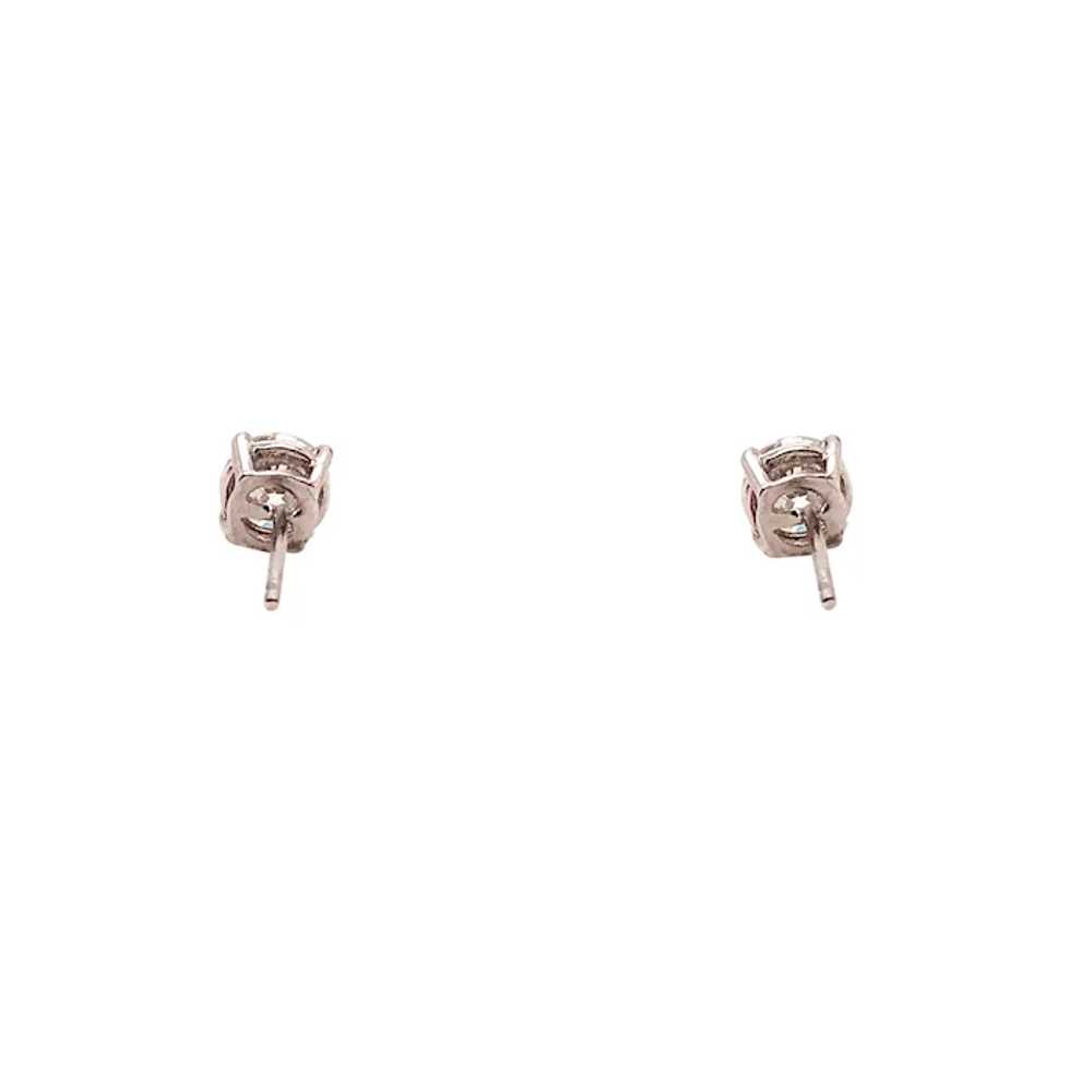 14k White Gold Diamond Stud Earrings - image 3