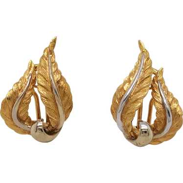 18K Yellow and White Gold Clip Earring. - image 1