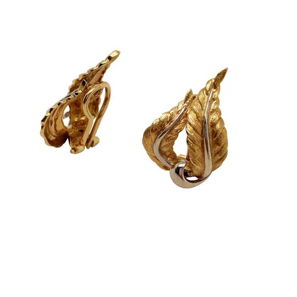 18K Yellow and White Gold Clip Earring. - image 2