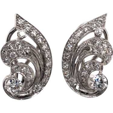 14K White Gold Diamond Earrings