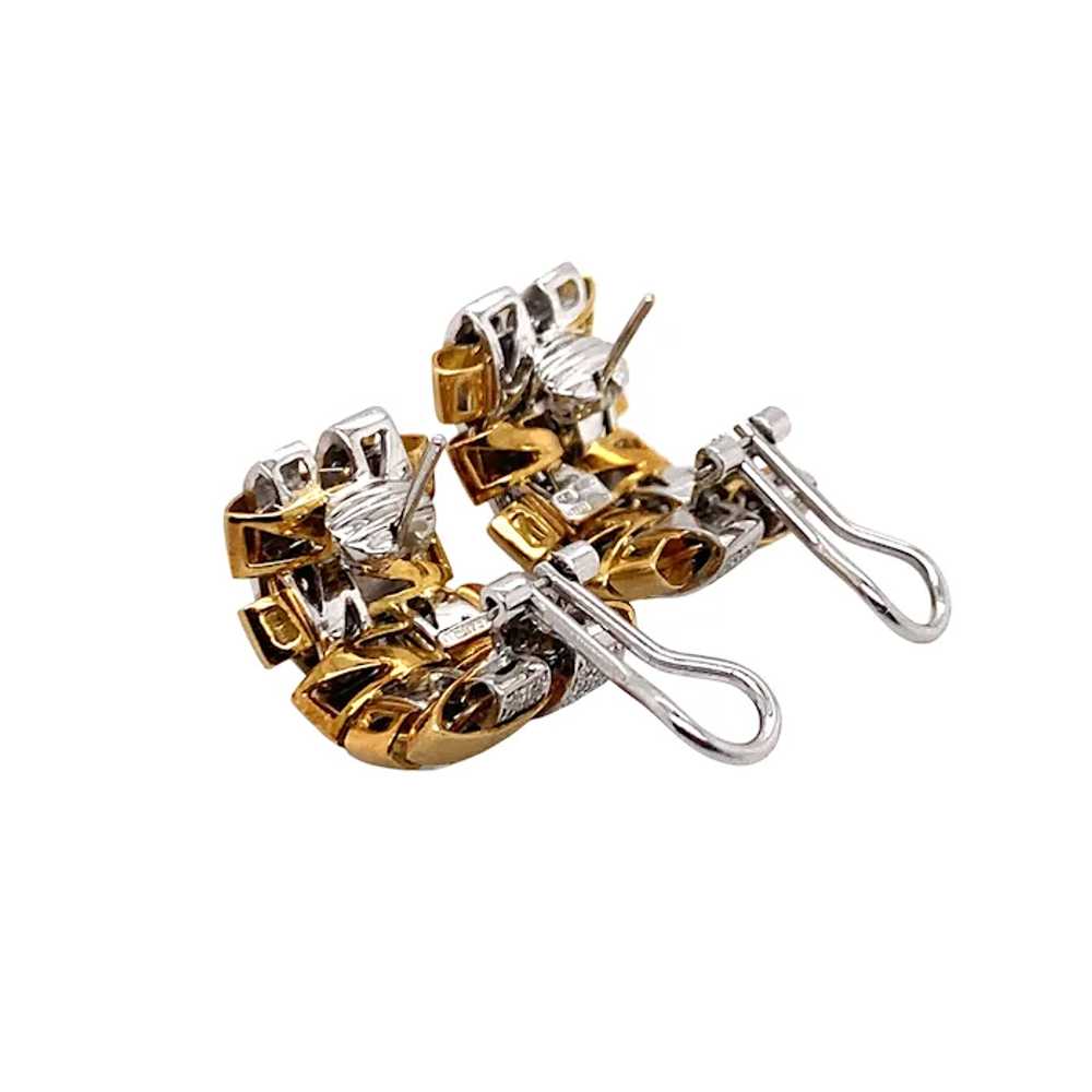 Garavelli 18K Yellow and White Gold Diamond Earri… - image 3