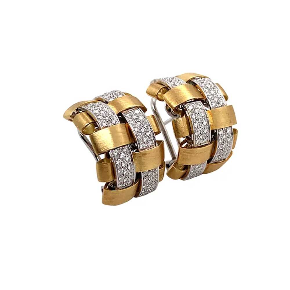 Garavelli 18K Yellow and White Gold Diamond Earri… - image 4