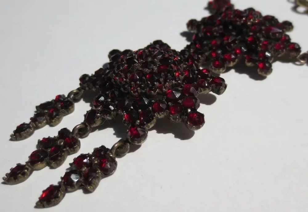 Victorian Bohemian Rose Cut Garnet Silver necklace - image 5