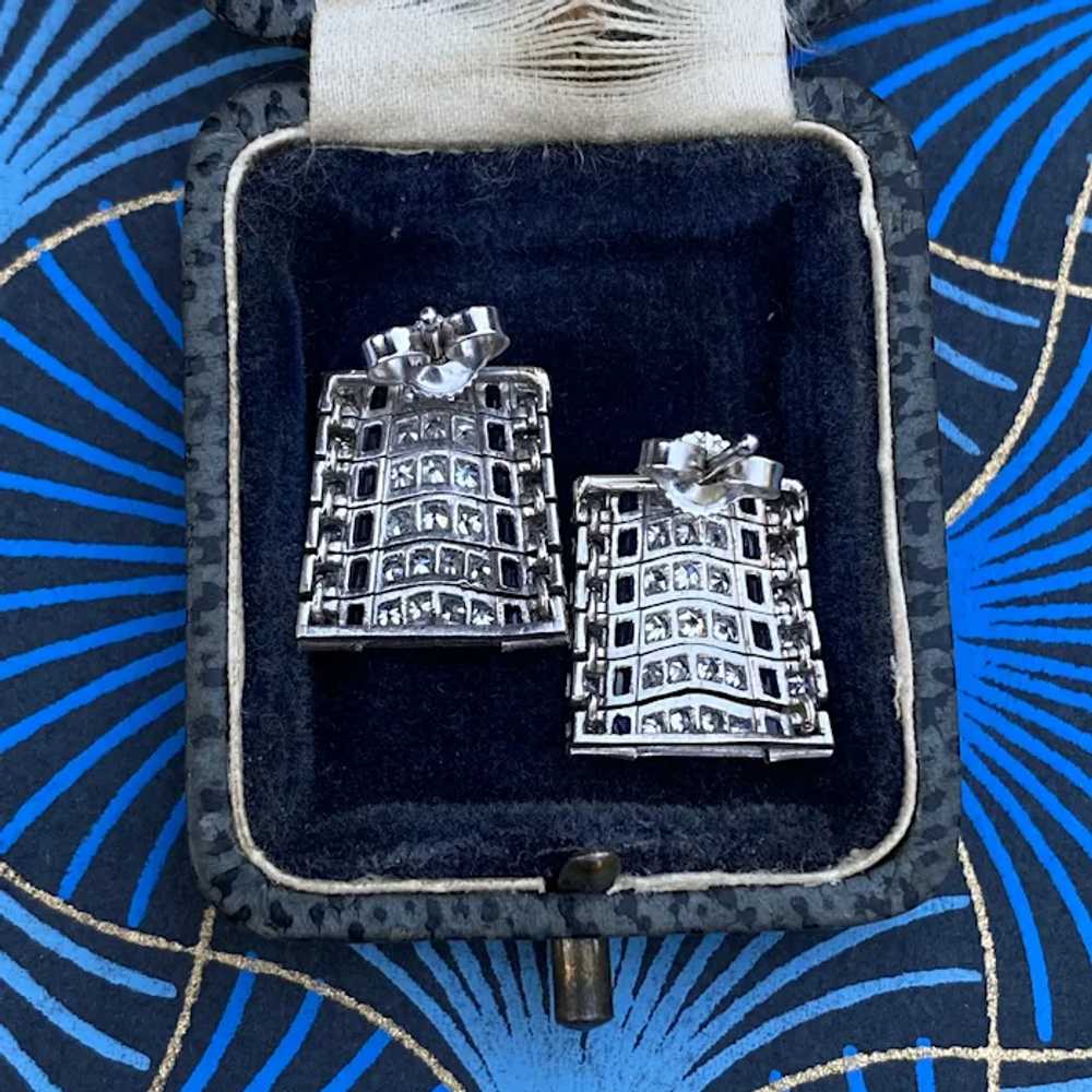 Wonderful Platinum Diamond and Sapphire Art Deco … - image 6