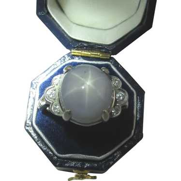 Platinum Star Sapphire Ring, 18ct Sapphire, Ring … - image 1