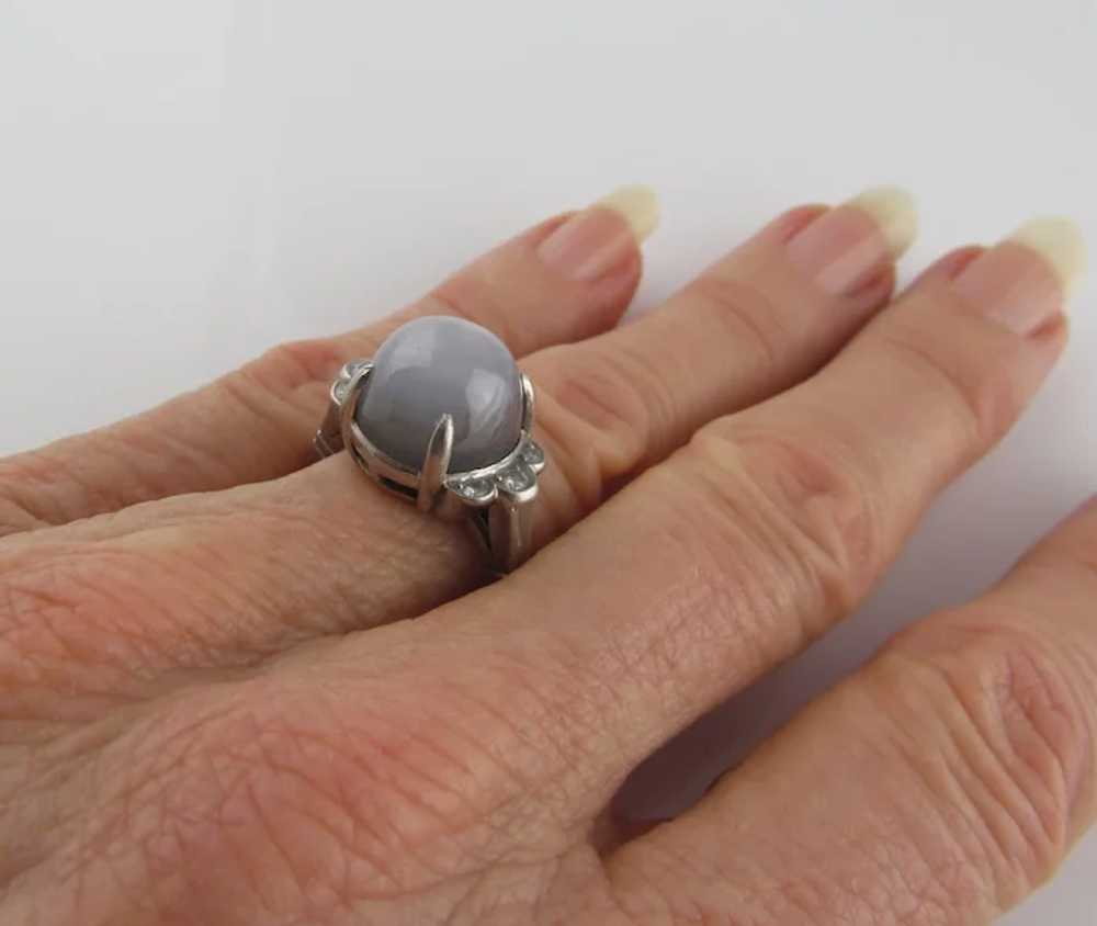 Platinum Star Sapphire Ring, 18ct Sapphire, Ring … - image 2