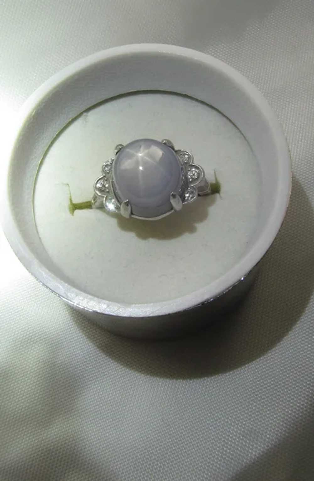 Platinum Star Sapphire Ring, 18ct Sapphire, Ring … - image 3